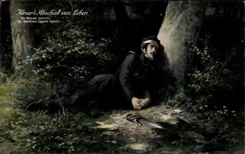 Ak Schriftsteller Theodor Körner, Abschied vom Leben