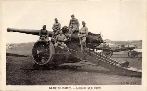 Ak Mailly le Camp Aube, Camp de Mailly, Canon