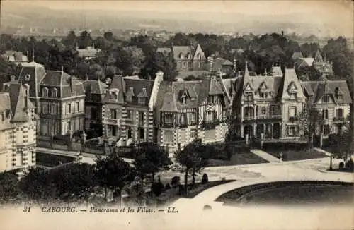 CPA Cabourg Calvados, Panorama, les Villas