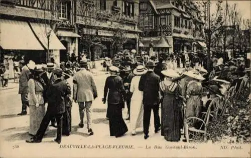 CPA Deauville La Plage Fleurie Calvados, Rue Gontaut-Biron