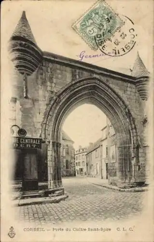 Ak Corbeil Essonne, Kloster St Spire, Portal