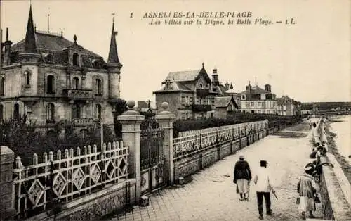 CPA Asnelles La Belle Plage Calvados, Villas sur la Digue, la Belle Plage