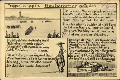 Ak Świętoszów Neuhammer am Queis Schlesien, Truppenübungsplatz, Gedicht