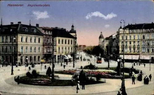 Ak Hannover in Niedersachsen, Aegidientorplatz, historische Architektur, Menschen, Verkehr