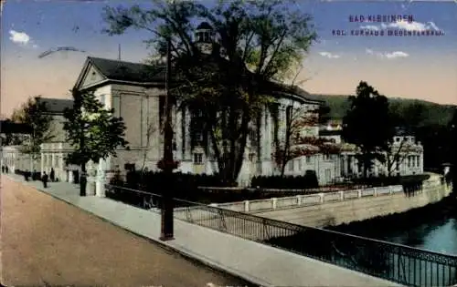 Ak Bad Kissingen Unterfranken Bayern, KGL Kurhaus (Regentenbau), Gebäude, Fluss, Bäume, Straße