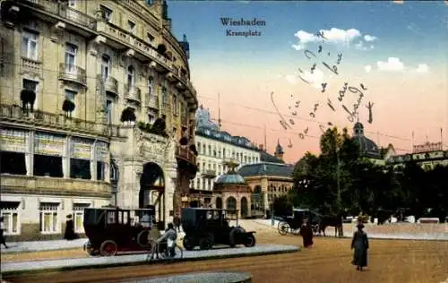 Ak Wiesbaden in Hessen, Blick auf den Kranzplatz