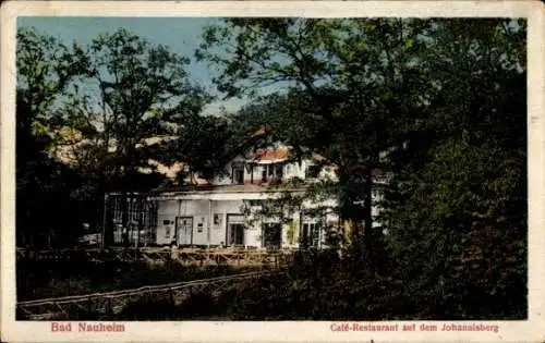 Ak Bad Nauheim in Hessen, Café-Restaurant auf dem Johannisberg, Landschaft mit Bäumen