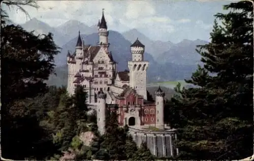 Ak Hohenschwangau Schwangau im Ostallgäu, Schloss Neuschwanstein
