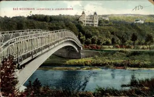 Ak Bad Neuenahr Ahrweiler Rheinland Pfalz, Brücke, Johannisberg, Natur, historisches Gebäude, ...