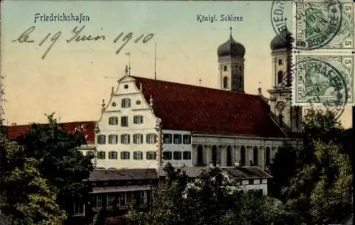 Ak Friedrichshafen am Bodensee, Königliches Schloss, historische Architektur, Postkarte
