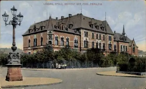 Ak Landau in der Pfalz, Institut der Engl. Fräulein, historisches Gebäude, Straßenansicht, Lat...