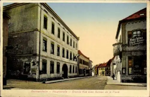 Ak Germersheim, Grande Rue avec Bureau de la Place