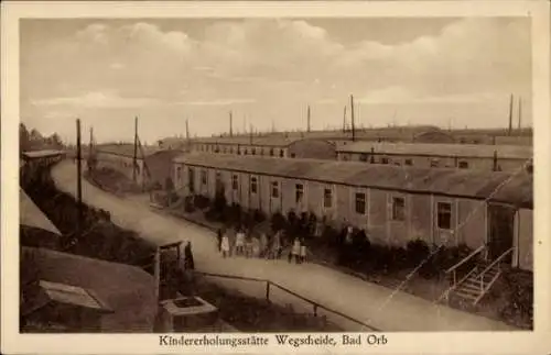 Ak Bad Orb im Spessart Hessen, Kindererholungsstätte Wegscheide, Gebäude, Kindergruppe, Straße