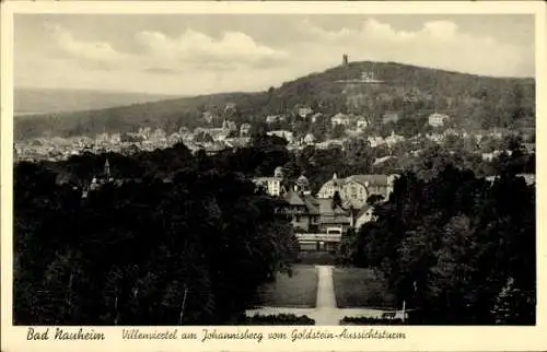 Ak Bad Nauheim in Hessen, Villenviertel am Johannisberg, Blick vom Goldstein-Aussichtsturm