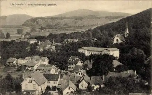 Ak Bad Liebenstein im Thüringer Wald, Liebenstein vom Aschenberg gesehen, grüne Berge, histori...