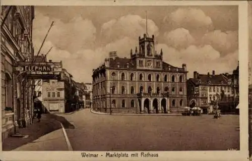 Ak Weimar in Thüringen, Marktplatz, Rathaus