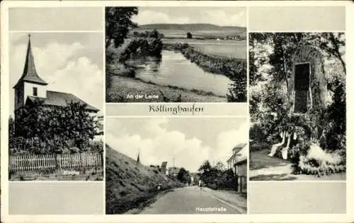 Ak Röllinghausen Alfeld an der Leine, Kirche, Hauptstraße, Leinepartie