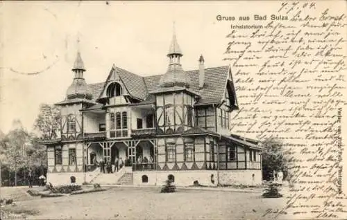 Ak Bad Sulza in Thüringen, Historisches Inhalatorium, klassizistische Architektur, parkähnlich...