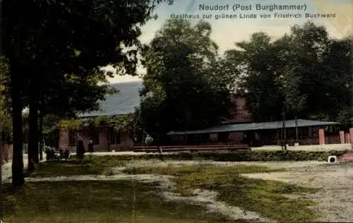 Ak Burgneudorf Neudorf Nowa Wjes in der Oberlausitz, Gasthaus zur grünen Linde