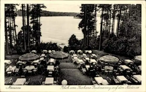 Ak Mazury Masuren Ostpreußen, Blick vom Kurhaus Rudezanny auf den Niedersee