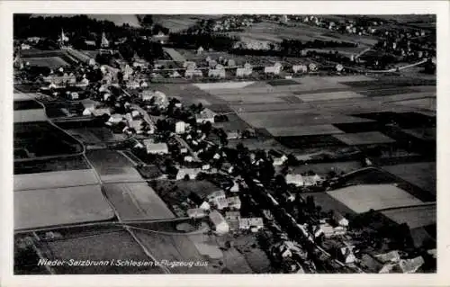 Ak Nieder-Salzbrunn Schlesien, Fliegeraufnahme