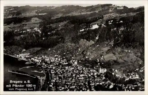 Ak Bregenz am Bodensee Vorarlberg, Fliegeraufnahme, Pfänder