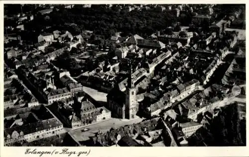 Ak Erlangen in Mittelfranken Bayern, Fliegeraufnahme der Stadt