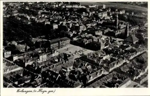 Ak Erlangen in Mittelfranken Bayern, Fliegeraufnahme