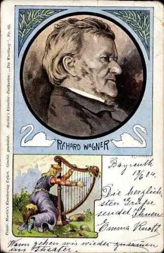 Künstler Ak Komponist Richard Wagner, Die Wartburg