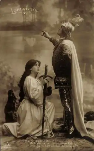 Ak Richard Wagner, Lohengrin, Opernszene