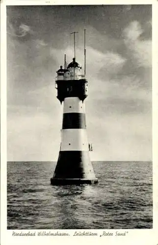 Ak Wilhelmshaven an der Nordsee, Leuchtturm Roter Sand