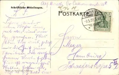 Ak Nordseebad Cuxhaven, Leuchtturm, Telegraphengebäude bei Sturmflut