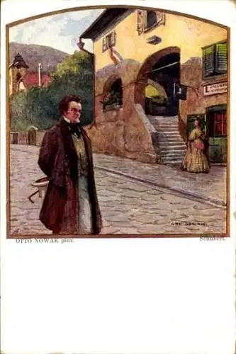 Künstler Ak Otto Nowak, Österreichischer Komponist Franz Schubert