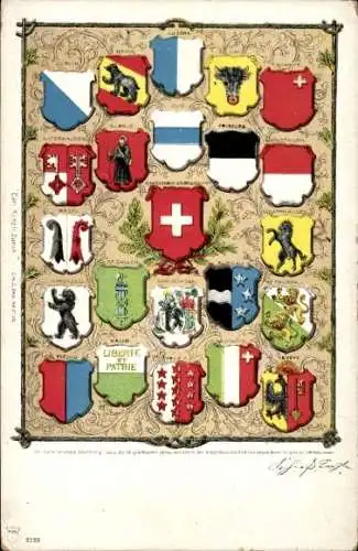 Wappen Ak Schweiz, Wappen der Kantone