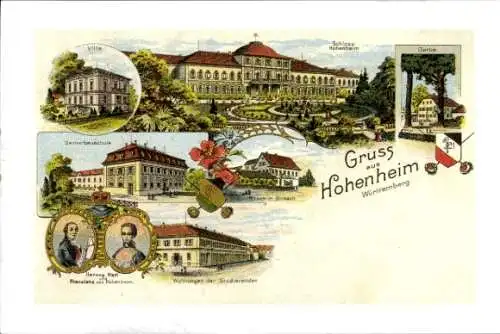 Studentika Ak Hohenheim Stuttgart Württemberg, Schloss, Universität um 1900, Garbe, Herzog Karl