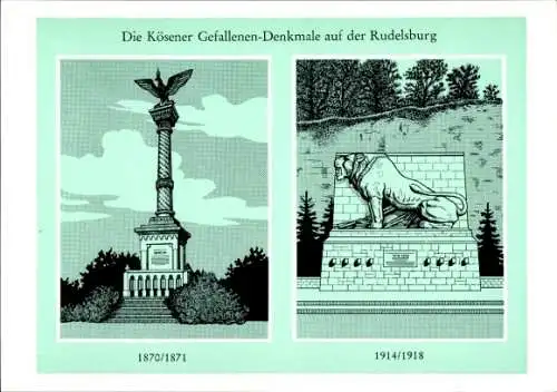 Studentika Ak Corpsstudentische Erinnerungsstätten, VAC, Kösener Gefallenen-Denkmale Rudelsburg