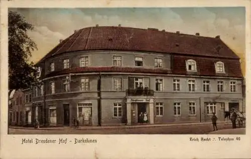 Ak Osjorsk Darkehmen Ostpreußen, Hotel Dresdener Hof