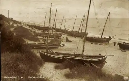 Ak Selenogradsk Ostseebad Cranz Ostpreußen, Fischerstrand, Boote