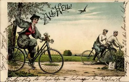 Litho All Heil, Radfahrer, Fahrräder