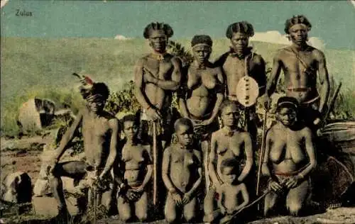 Ak Afrika, Afrikaner-Gruppenfoto, Zulu