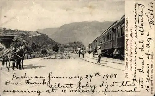 Ak Cuernavaca México, Vista en la Estacion de Contreras