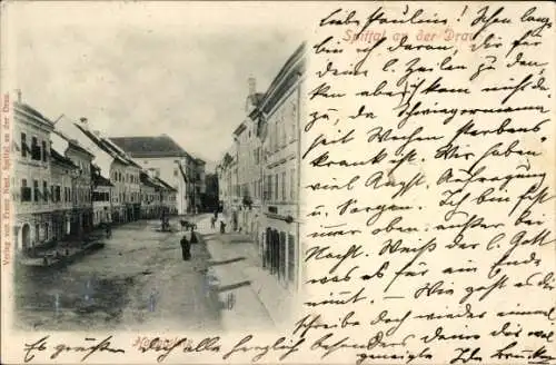 Ak Spittal an der Drau Kärnten, Straße, Häuser