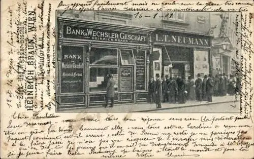 Ak Wien 1 Innere Stadt, Bank- und Wechsler-Geschäft Heinrich Braun