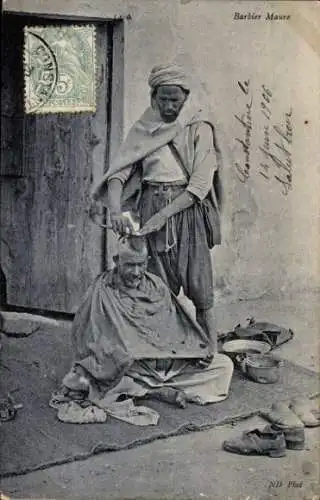 Ak Maghreb, Arabische Tracht, Friseur