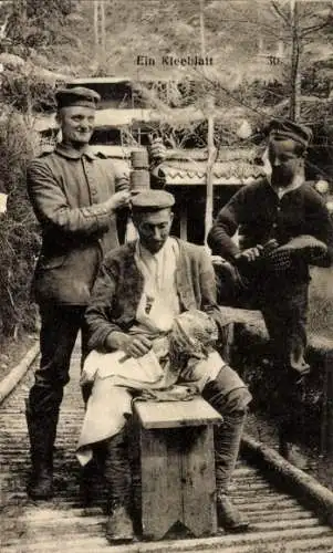 Ak 3 kaiserliche Soldaten bei täglichen Reinigungsarbeiten