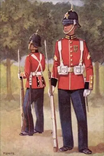 Künstler Ak Smits, F., Garderegiment Grenadiers, Ceremoniele tenue Korporaal en Soldaat