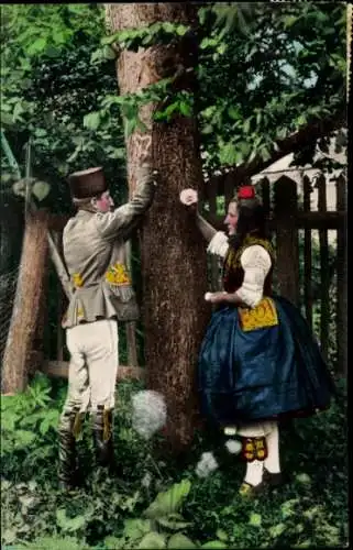 Ak Hessische Trachten, Schwälmerpaar