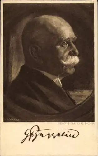 Künstler Ak Bauer, Karl, Ferdinand Graf von Zeppelin, Portrait