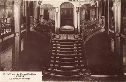 CPA Intérieur du Transatlantique Paris, La Grande descente