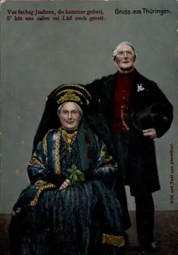 Ak Paar in Thüringer Tracht, 50. Hochzeitstag